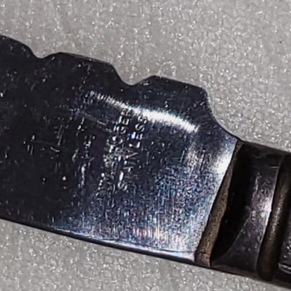 Vintage Wm. Rogers Stainless Steel Serrated Dinner Knife Rio Art Deco - Picture 3 of 5